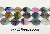 CAA4428 15.5 inches 25mm flat round agate druzy geode beads