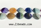 CAA4429 15.5 inches 30mm flat round agate druzy geode beads