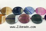 CAA4430 15.5 inches 35mm flat round agate druzy geode beads