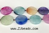 CAA4431 15.5 inches 35mm flat round agate druzy geode beads