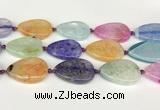 CAA4438 15.5 inches 25*35mm flat teardrop agate druzy geode beads