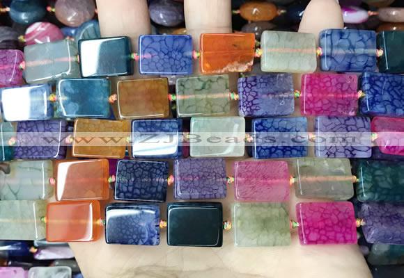 CAA4440 15.5 inches 12*16mm rectangle dragon veins agate beads