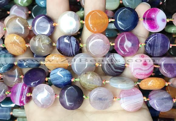 CAA4444 15.5 inches 16mm flat round dragon veins agate beads