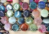 CAA4445 15.5 inches 18mm flat round dragon veins agate beads