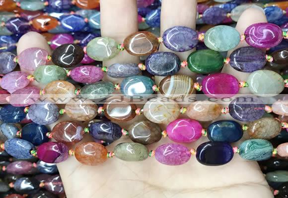 CAA4450 15.5 inches 10*14mm oval dragon veins agate beads