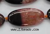 CAA446 15.5 inches 20*40mm oval agate druzy geode gemstone beads