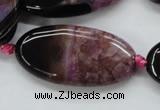 CAA448 15.5 inches 20*40mm oval agate druzy geode gemstone beads