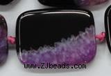 CAA450 15.5 inches 30*40mm rectangle agate druzy geode  beads