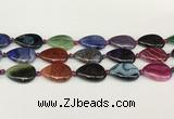 CAA4517 15.5 inches 18*25mm flat teardrop dragon veins agate beads