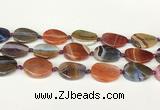 CAA4523 15.5 inches 20*26mm twisted oval dragon veins agate beads