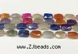 CAA4524 15.5 inches 13*18mm faceted rectangle dragon veins agate beads