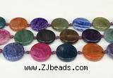 CAA4528 15.5 inches 25mm flat round dragon veins agate beads