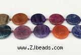 CAA4529 15.5 inches 30mm flat round dragon veins agate beads