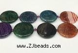 CAA4530 15.5 inches 35mm flat round dragon veins agate beads