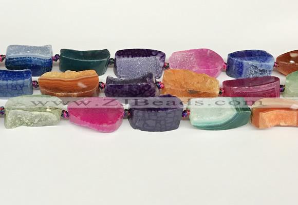 CAA4540 15.5 inches 15*25mm - 20*32mm freefrom agate druzy geode beads