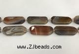 CAA4553 15.5 inches 22*42mm octagonal banded agate beads wholesale