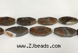 CAA4554 15.5 inches 22*42mm octagonal banded agate beads wholesale