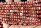 CAA4560 15.5 inches 4*5mm rondelle south red agate beads