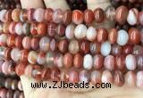 CAA4563 15.5 inches 6*10mm - 8*11mm rondelle south red agate beads