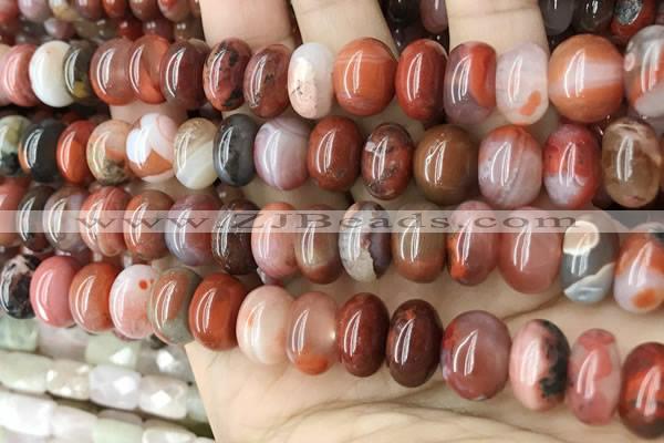 CAA4565 15.5 inches 8*13mm - 8*14mm rondelle south red agate beads