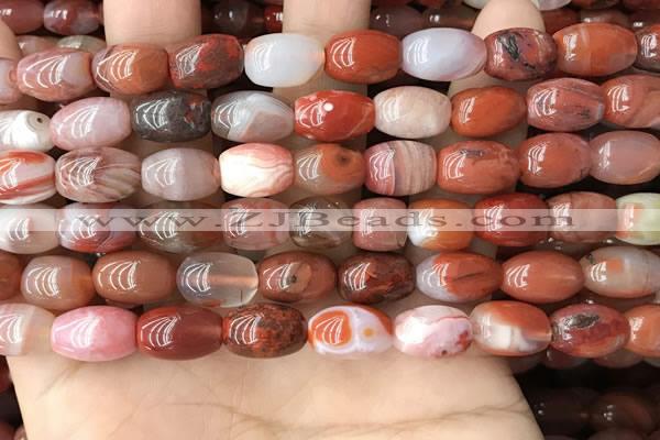 CAA4568 15.5 inches 8*12mm - 9*14mm rice south red agate beads