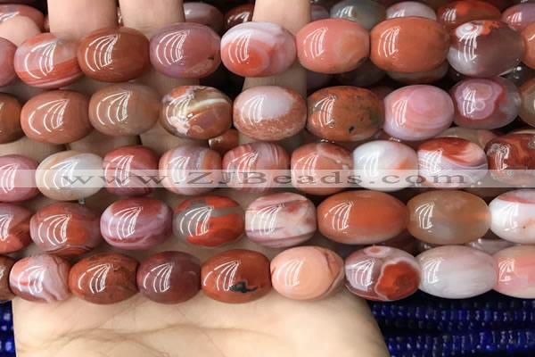 CAA4570 15.5 inches 12*15mm - 12*18mm rice south red agate beads