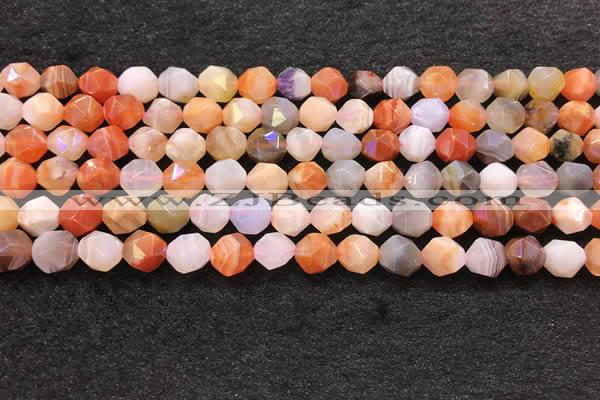 CAA4575 15.5 inches 6mm faceted nuggets mixed botswana agate beads