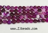 CAA4582 15.5 inches 10mm flat round banded agate beads wholesale