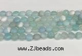 CAA4584 15.5 inches 10mm flat round banded agate beads wholesale