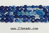 CAA4585 15.5 inches 10mm flat round banded agate beads wholesale