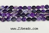 CAA4589 15.5 inches 12mm flat round banded agate beads wholesale