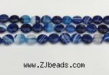 CAA4593 15.5 inches 12mm flat round banded agate beads wholesale