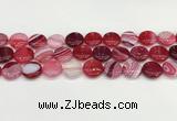CAA4599 15.5 inches 14mm flat round banded agate beads wholesale