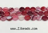 CAA4607 15.5 inches 16mm flat round banded agate beads wholesale