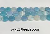 CAA4616 15.5 inches 18mm flat round banded agate beads wholesale