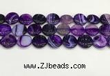 CAA4621 15.5 inches 20mm flat round banded agate beads wholesale