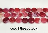 CAA4623 15.5 inches 20mm flat round banded agate beads wholesale