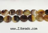 CAA4628 15.5 inches 25mm flat round banded agate beads wholesale