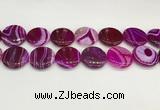 CAA4630 15.5 inches 25mm flat round banded agate beads wholesale