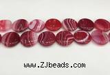 CAA4631 15.5 inches 25mm flat round banded agate beads wholesale