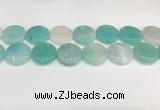 CAA4632 15.5 inches 25mm flat round banded agate beads wholesale