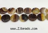 CAA4636 15.5 inches 30mm flat round banded agate beads wholesale