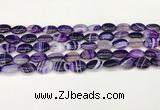 CAA4646 15.5 inches 10*14mm oval banded agate beads wholesale