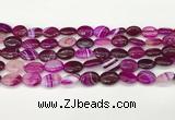 CAA4647 15.5 inches 10*14mm oval banded agate beads wholesale