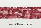 CAA4648 15.5 inches 10*14mm oval banded agate beads wholesale