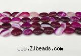 CAA4655 15.5 inches 12*16mm oval banded agate beads wholesale