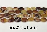 CAA4661 15.5 inches 13*18mm oval banded agate beads wholesale