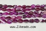 CAA4688 15.5 inches 10*14mm flat teardrop banded agate beads wholesale