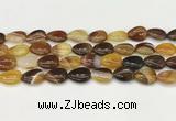 CAA4694 15.5 inches 12*16mm flat teardrop banded agate beads wholesale