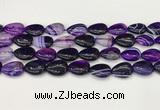 CAA4695 15.5 inches 12*16mm flat teardrop banded agate beads wholesale